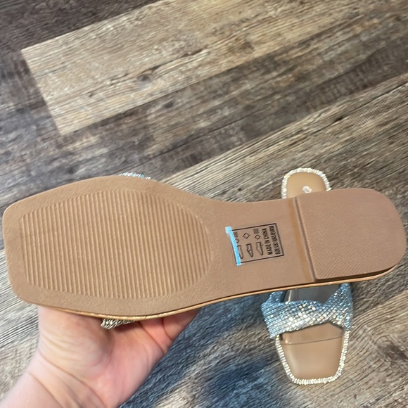 Qupid rhinestone Diamond mesh slide sandal 7 w - Picture 4 of 4